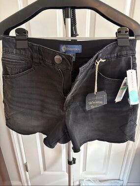 Democracy Black High-Rise Stretch Denim Shorts